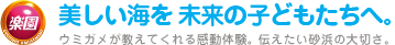 「楽園」美しい海を未来の子どもたちへ。　ウミガメが教えてくれる感動体験。みんなに伝えたい砂浜の大切さ。